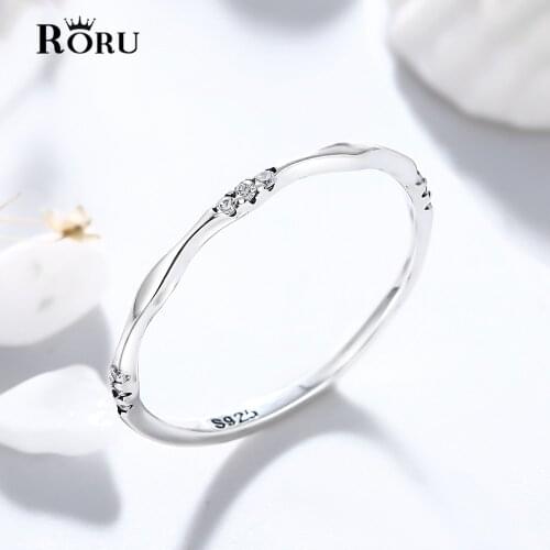 Real 925 Sterling Silver Zircon Round Geometric Ring For Women Cute Fine Jewelry 2021 Minimalist Accessories Mothers Day Gifts