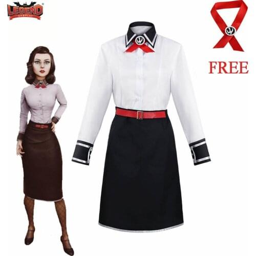 Game BioShock Infinite Elizabeth Cosplay Costume Full Set BioShock Infinite Uniform Cosplay Shirt Skirt Halloween Carnival New