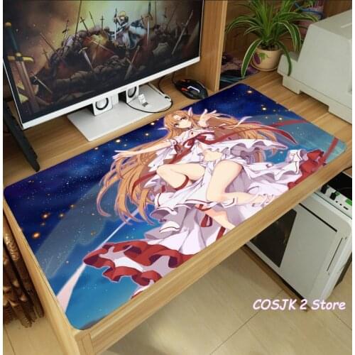 Anime Sword Art Online Yuuki Asuna Konno Yuuki Mouse Pad Thicken Laptop Gaming Mice Mat Table Keyboard Mat Anti-Slip Playmat