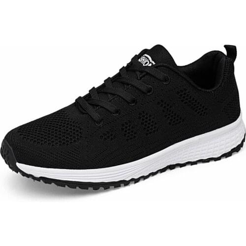 Sneakers Men Women Sport Shoes Lace-Up Beginner Rubber Fashion Mesh Round Cross Straps Flat Sneakers Running Shoes Casual Shoes