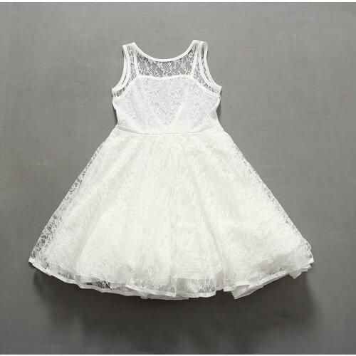 White Flower Girl Dresses 12-14 Years Teenager Girl Lace Dress Summer Wedding Dress Kids