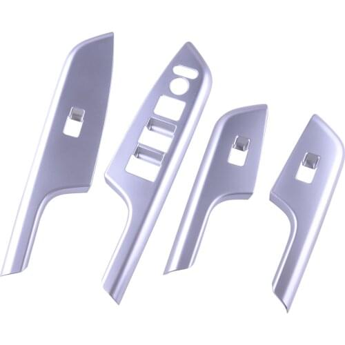 4pcs Window Master Switch Button Cover Moulding Bezel Decoration Car ABS Silver fit for Honda CRV 2012 2013 2014 2015 2016