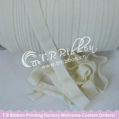 #810 Ivory matt fold over elastic wholesale 5/8" elastic ribbon 50 yards per color High quality
