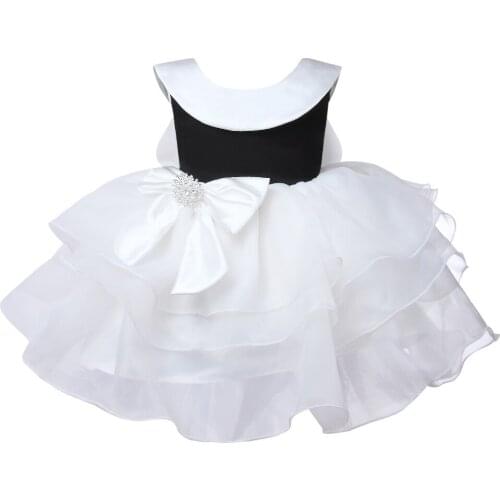 Layered Tulle Girl Summer Party Dress Pageant Gown Bow Princess Wedding Ball Gown Kids First Communion Flower Girl Dresses