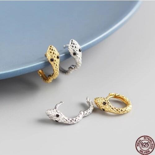 925 Sterling Silver Piercing Snake Piercing Hoop Earring For Women Girls Party Wedding Jewelry eh1248