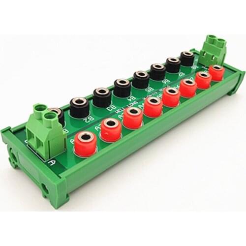 DIN Rail Mounting 2 x 8-Bit Banana Jack Power Distribution Module, DC Power Distribution Board