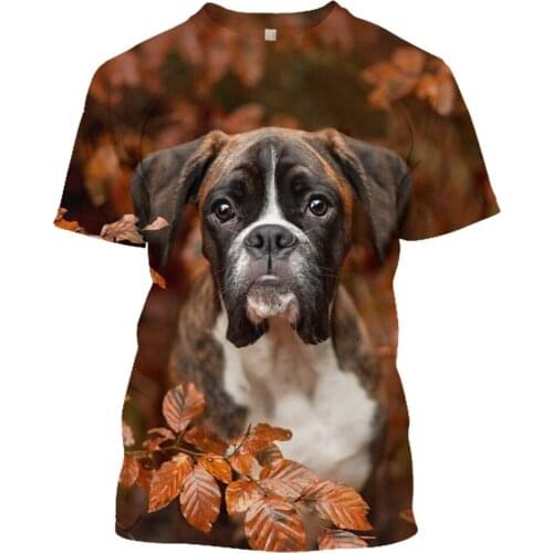 Mens 3D Printed Animal Boxer Dog T-shirt Harajuku Hunting Funny Homme Womens Tee Summer O-neck Short Sleeve Anime Tops