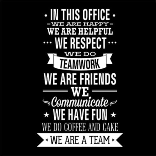 In This Office Wall Decal We are a Team Sign Vinyl Sticker Teamwork Office Wall Decor Gift Art Motivational Poster Mural HY570