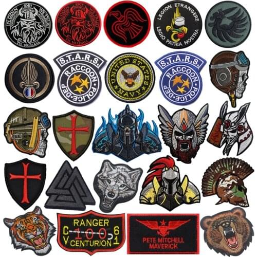 1 Pc 3D Embroidery Animal Pilot French Alien Eagle Patch Army Tactical Battle Patch Badge Clothes Jacket Jeans Backpack Sticker