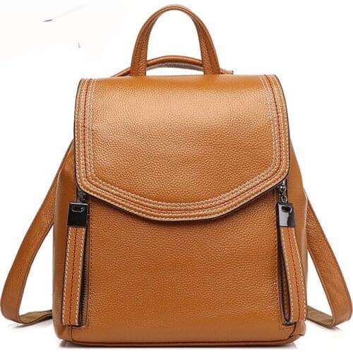 2021 New Natural Cowhide Shoulder Bag Genuine Leather Womens Bag Korean Version Fashion One-shoulder Backpack Girl Travel Bag
