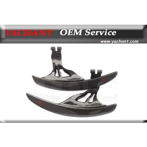 New Coming Red Symbol Dry Carbon Fiber Shifter Fit For 08-13 R35 GTR CBA DBA Lengthened Paddle Plain Weave Glossy