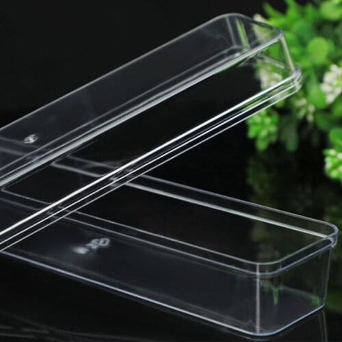 Clear Plastic Box with Lid Rectangular Organizers 3.5*17*4cm Stackable Storage Box for Gift Spices Jewelry J2Y
