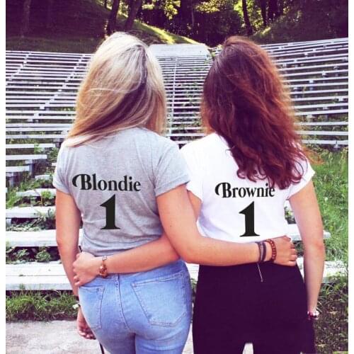 Skuggnas New Arrival Blondie and Brownie T-shirt Best Friends T-shirt Unisex t-shirt Best Friend Shirt Blondie Brownie Tee