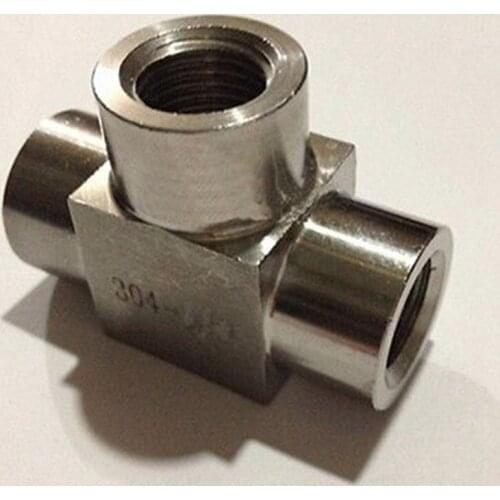 Equal 1/4" BSP Female Threaded Tee 3 Way 304 Stainless Steel Pipe Fitting Connector Adapter Max Pressure 2.5 Mpa