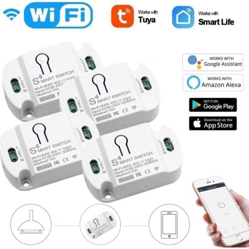 10A Tuya Wifi Smart Switch Wireless Switch Module Smart Home Timing Function Smart Life APP Control Work With Alexa Google Home