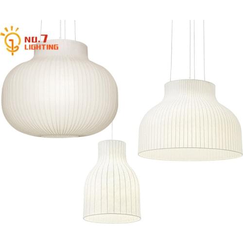 Japanese Minimalist Simple Pendant Lights for Living/Dining Room Decoration Fabric Art Silk Hanging Lamp Bar Staircase Lanterns