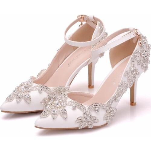 Crystal Queen Lady Shoes Rhinestone Sandals Pumps Shoes Women Sweet Luxury Platform Wedges Shoes Wedding heels High Heels