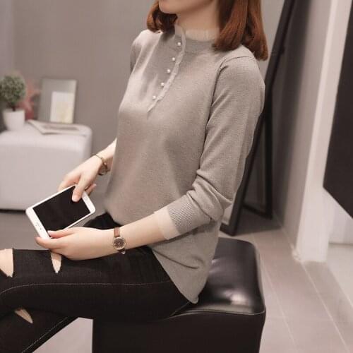 Lace Trim Knitted Sweaters Women 2021 Autumn Winter Plus Size Knitwear Jumpers Oversize Ladies Pullover Loose Bead Tops Clothes