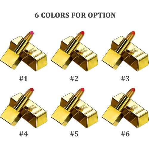 Gold Lipstick Matte Long Lasting Shiny Lipstick Silky Velvet Moisturizing Lip Cosmetics Lip Make Up