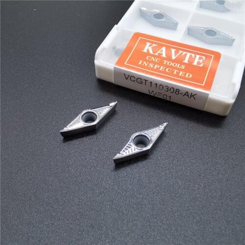 KAVTE 10PC VCGT110302 110304 110308 VCGT160402 160404 160408 Aluminum Turning Tool CNC Lathe Tools High Quality Aluminum Cutter