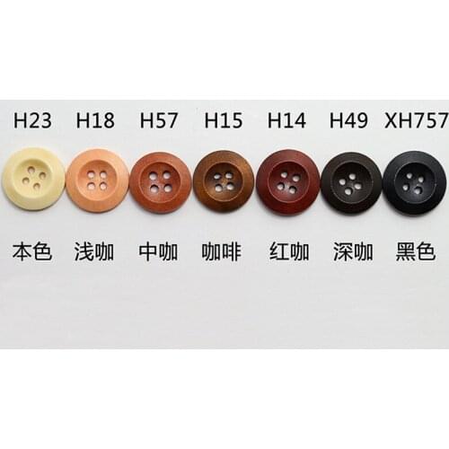 100pcs/lot Round Natural Wood Vintage Buttons for Clothing Shirt Felt Overcoat Flat Back Scrapbooking Decoration Accessories