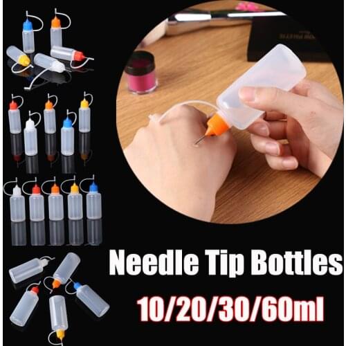 5 Bottles/set Needle Tip Bottles Make Application Precise and Clean Empty Applicator Bottles Filled with Paint Glue and Others
