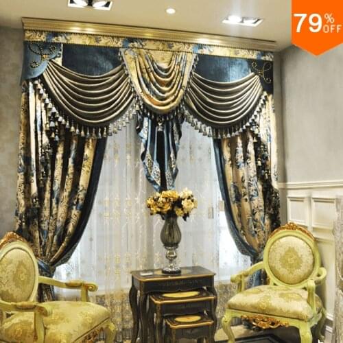 5 Stars Hotel Room Hook Style Valance curtain Luxury curtain For curtains for living room And Dinning Room Holy London hotelKing