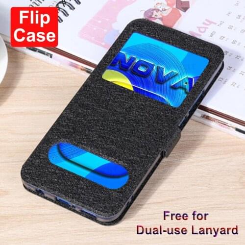 6.57" Front window Cover For Huawei Nova 6 5G case PU Leather Phone Cases For Huawei nova6 flip case for Huawei Nova 6 six 5G