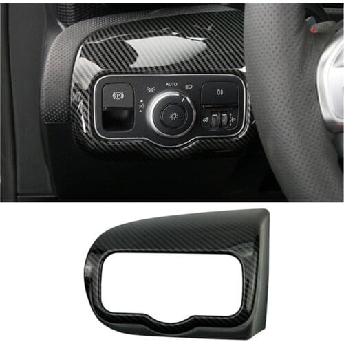 ABS Car Styling Headlight Switch Control Panel Trim Cover Stickers Fit For Mercedes Benz A Class W177 CLA C118 2019-2021