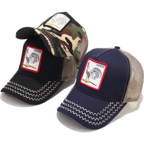 British Style Rooster Embroidery Baseball Cap Windproof Sunbonnet Sport Sun Cap Adjustable Breathable Snapback Caps