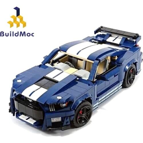 Buildmoc Cobra Roadster Creator Expert Set Super Sports-car V8 Engine Technical Mustanged Car Model Building Blocks Toys Gifts