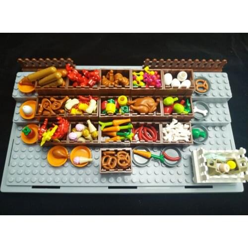 Foods City Accessories Kids Gifts Building Blocks Chicken Bread Hot Dog Fruits Sets Friends Figures Toys For Children MOC Bricks