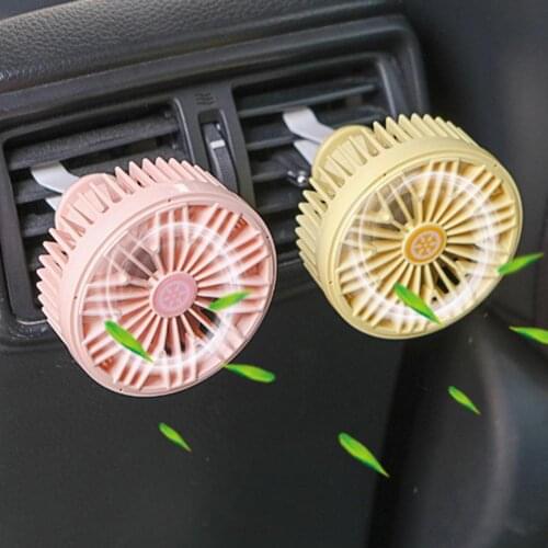 USB Electric Car Auto Air Vent Clip Outlet Fan Mini LED Light 7 Blade Air Cooler Automotive interior