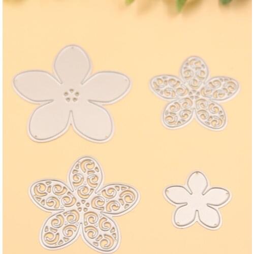 KLJUYP 4pc Flowers Metal Cutting Dies Stencils for DIY Scrapbooking/photo album Decorative Embossing DIY Paper Cards