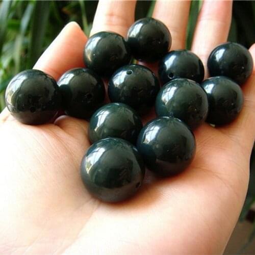 10pcs Round Natural Xinjiang Hotan Jade Beads 6/8/10/12/14/16/18/20mm Loose Stone Bead For Jewelry Making DIY Bracelet Necklace