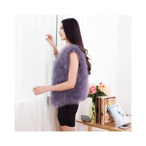 2015 new fashion autumn winter natural ostrich fur vest coat sleeveless vest fur Waistcoat Winter Coat plus S-3XL