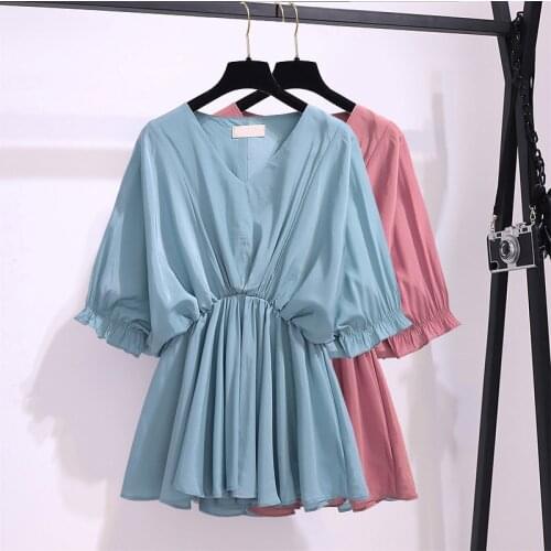 2021 Summer New Cover Meat Loose Show Thin Foreign Style Age Reducing V-neck Fashion Top