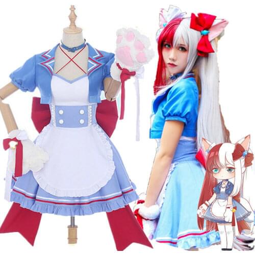 OLOMLB My Hero Academia Todoroki Shoto Genderbend Maid Uniform Dress Cosplay Costume 3Colors Custome Made