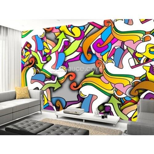 Custom papel DE parede infantil, Graffiti - Zany 3 d wallpaper for children room sitting room background wall PVC wallpaper