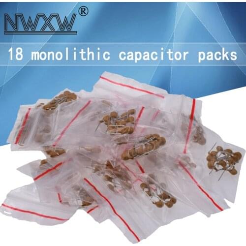 Electronic component package 18 kinds of monolithic capacitor package 10PF-105 (1UF) 50V, a total of 180 commonly used capacity