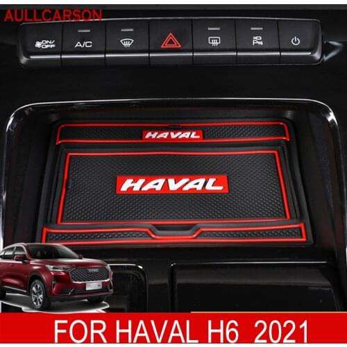 Anti-Slip Rubber Gate Slot Cup Mat For Haval H6 2021 Salon Car Accessories Nonslip Pad
