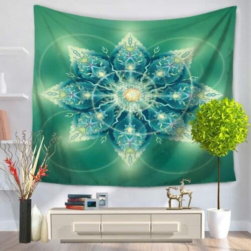 Retro Indian mandala tapestry hippie wall hang psychedelic tapestry beach towel Lion/tree forest shawl multi-purpose blanket 150