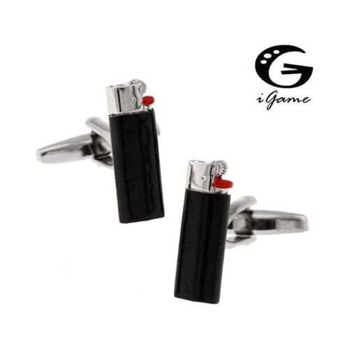 Factory Price Retail Lighter Black Colour Copper Matrial Cigarette Lighter Style Cuff Links