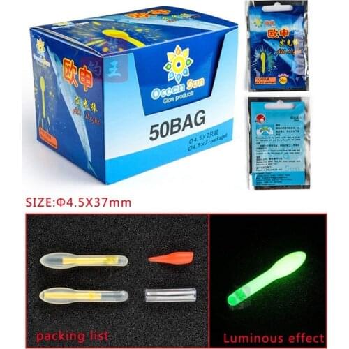 10PCS/5Bags Fishing Float Light Stick Bulb Shape Fluorescent Lightstick Night Fishing Glow Sticks for Bobbers Rod Bell Alarm