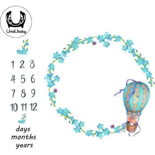 UmaUbaby Cartoon Pattern Baby Milestone Photo Props Background Blankets Play Mats Backdrop Cloth Calendar Photo Accessories
