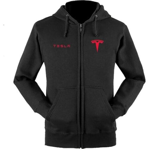 2021Spring Autumn Fashion Tesla Logo Zipper Sweatshirts Coat Custom 4S Shop Zipper Hoodie Jacket
