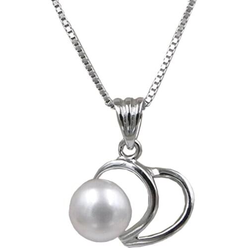 Sinya 925 sterling silver necklace with AAAAA Natural pearls pendant fashion heart design charms for women fine jewelry gift