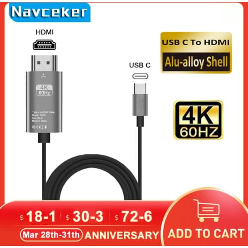 2020 Best USB C 3.1 to HDMI 4K Adapter Cables Type C to HDMI Cable for MacBook Samsung Galaxy S9/S8/Note 9 Huawei USB-C HDMI