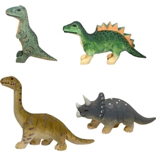 3D Wooden Dinosaur Doll Desk Decoration Simulation Animal Carving Decoration Crafts Home Decoration Beautiful