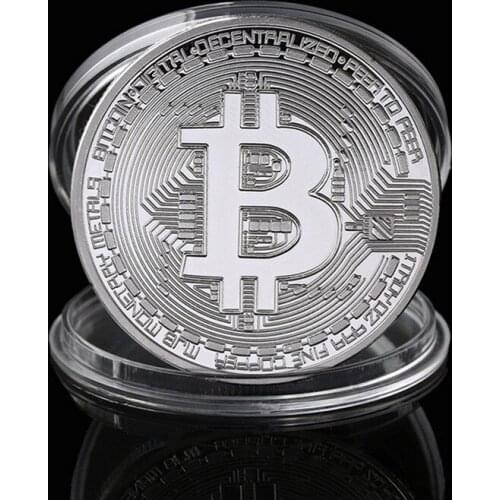 4cm Bitcoin Coins Collectibles Bitcoyne Gold Coin Silver Commemorative Coin Souvenir Currency Collection With Case